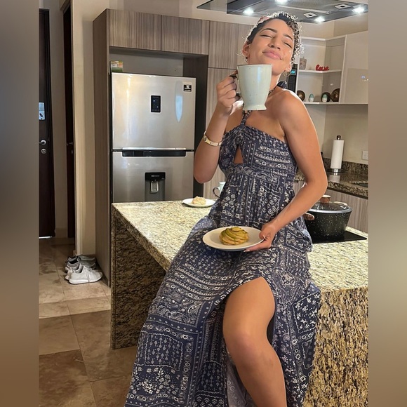 Rewind Womens Halter Maxi Dress sz:S - Picture 4 of 13